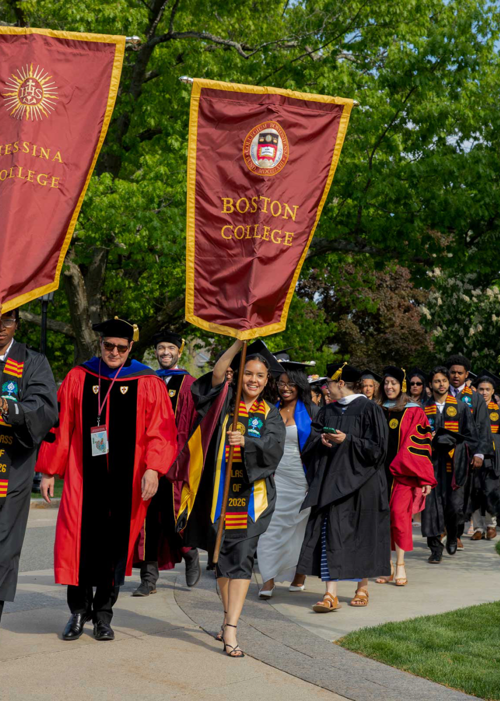 Messina College Class of 2026 processing into Alumni Stadium at Commencement