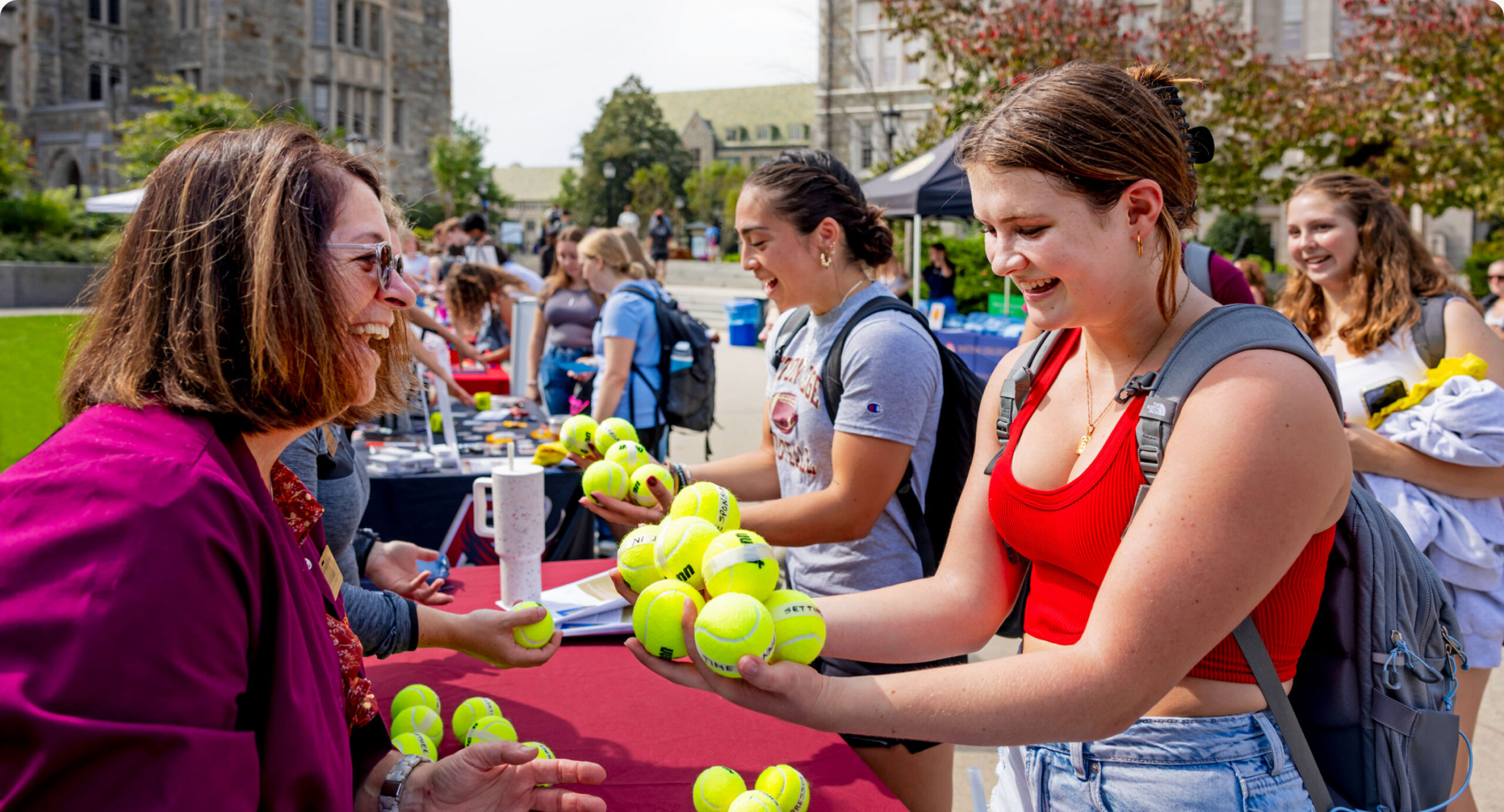 Students at a campus activities fair